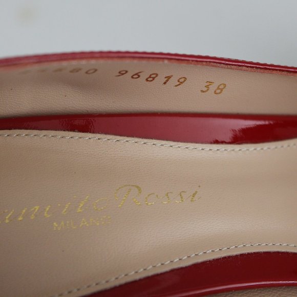 NEW GIANVITO ROSSI RED PATENT LEATHER HILLS PUMPS SHOES 38 - Picture 12 of 12